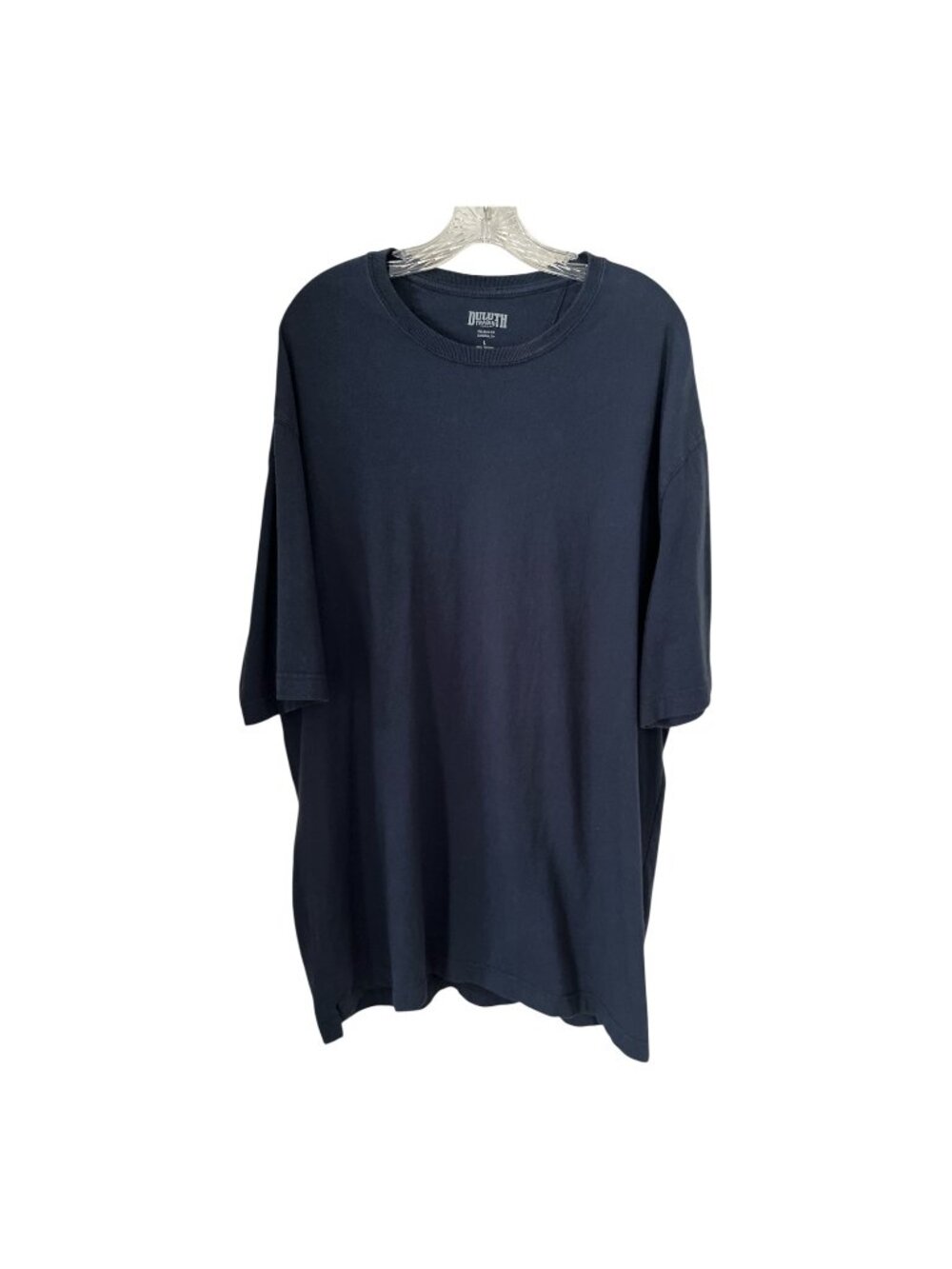 Duluth Trading Co Relaxed Fit Longtail T Navy Blue Cotton T Shirt Mens L 3/4 Sle